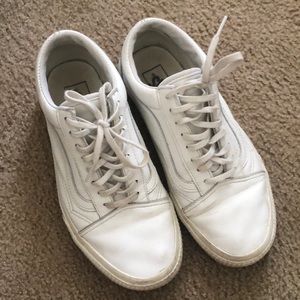 White Leather Vans